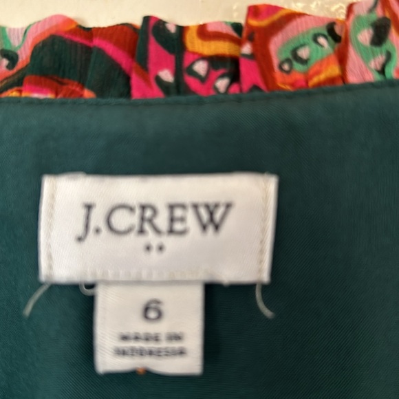 J.Crew Ruffle V-Neck Mini Dress SZ 6 - Picture 3 of 10